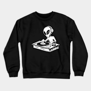 Tekno DJ Alien Rave Vinyl Crewneck Sweatshirt